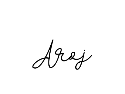 How to make Aroj name signature. Use BallpointsItalic-DORy9 style for creating short signs online. This is the latest handwritten sign. Aroj signature style 11 images and pictures png