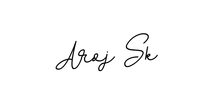 You should practise on your own different ways (BallpointsItalic-DORy9) to write your name (Aroj Sk) in signature. don't let someone else do it for you. Aroj Sk signature style 11 images and pictures png
