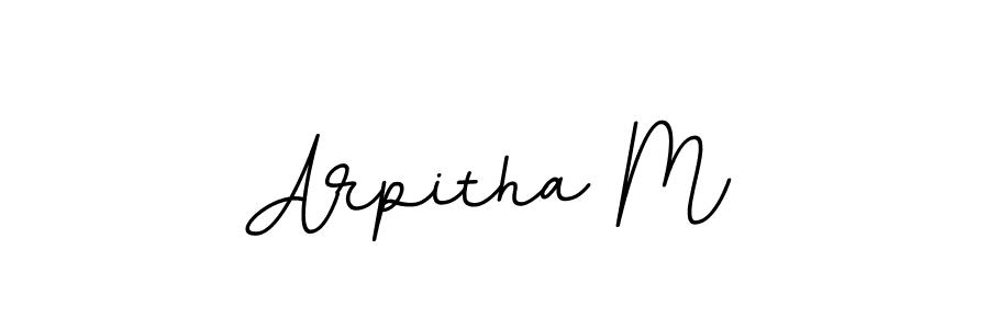 Use a signature maker to create a handwritten signature online. With this signature software, you can design (BallpointsItalic-DORy9) your own signature for name Arpitha M. Arpitha M signature style 11 images and pictures png