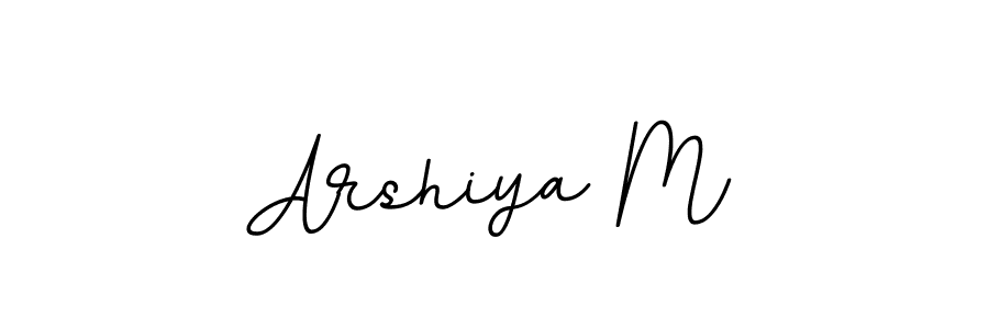 The best way (BallpointsItalic-DORy9) to make a short signature is to pick only two or three words in your name. The name Arshiya M include a total of six letters. For converting this name. Arshiya M signature style 11 images and pictures png