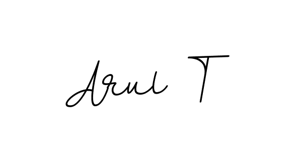 How to make Arul T name signature. Use BallpointsItalic-DORy9 style for creating short signs online. This is the latest handwritten sign. Arul T signature style 11 images and pictures png