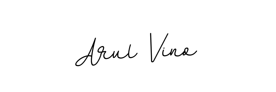 You should practise on your own different ways (BallpointsItalic-DORy9) to write your name (Arul Vino) in signature. don't let someone else do it for you. Arul Vino signature style 11 images and pictures png