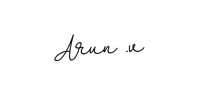 Use a signature maker to create a handwritten signature online. With this signature software, you can design (BallpointsItalic-DORy9) your own signature for name Arun .v. Arun .v signature style 11 images and pictures png