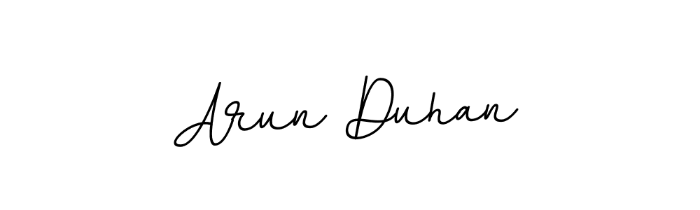 Use a signature maker to create a handwritten signature online. With this signature software, you can design (BallpointsItalic-DORy9) your own signature for name Arun Duhan. Arun Duhan signature style 11 images and pictures png