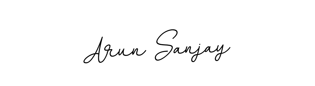 if you are searching for the best signature style for your name Arun Sanjay. so please give up your signature search. here we have designed multiple signature styles  using BallpointsItalic-DORy9. Arun Sanjay signature style 11 images and pictures png