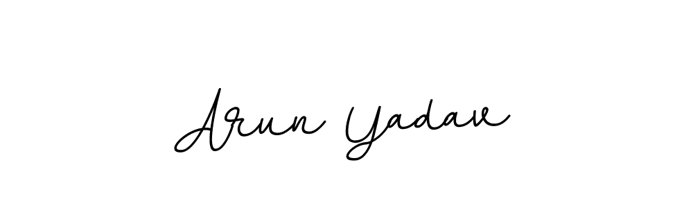 Use a signature maker to create a handwritten signature online. With this signature software, you can design (BallpointsItalic-DORy9) your own signature for name Arun Yadav. Arun Yadav signature style 11 images and pictures png