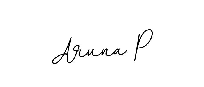 Make a beautiful signature design for name Aruna P. With this signature (BallpointsItalic-DORy9) style, you can create a handwritten signature for free. Aruna P signature style 11 images and pictures png