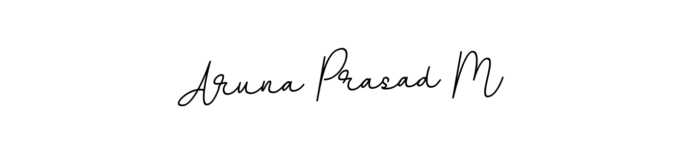 It looks lik you need a new signature style for name Aruna Prasad M. Design unique handwritten (BallpointsItalic-DORy9) signature with our free signature maker in just a few clicks. Aruna Prasad M signature style 11 images and pictures png
