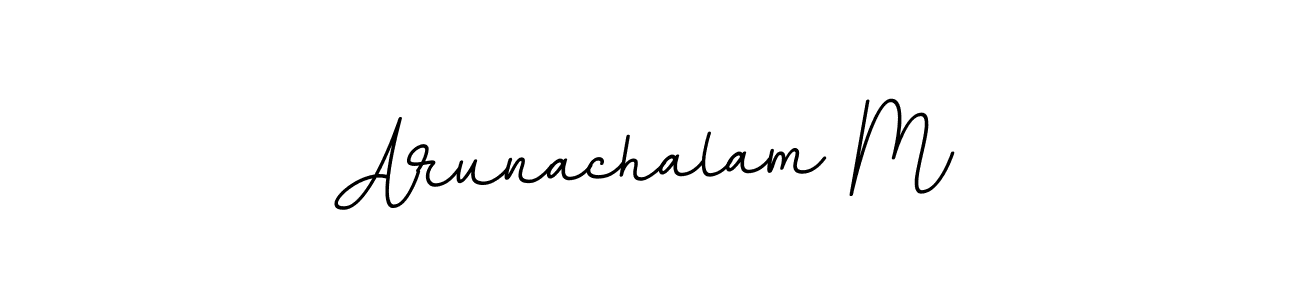 Use a signature maker to create a handwritten signature online. With this signature software, you can design (BallpointsItalic-DORy9) your own signature for name Arunachalam M. Arunachalam M signature style 11 images and pictures png