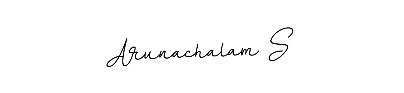 You should practise on your own different ways (BallpointsItalic-DORy9) to write your name (Arunachalam S) in signature. don't let someone else do it for you. Arunachalam S signature style 11 images and pictures png