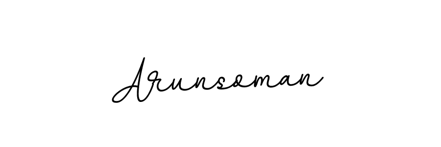 Use a signature maker to create a handwritten signature online. With this signature software, you can design (BallpointsItalic-DORy9) your own signature for name Arunsoman. Arunsoman signature style 11 images and pictures png