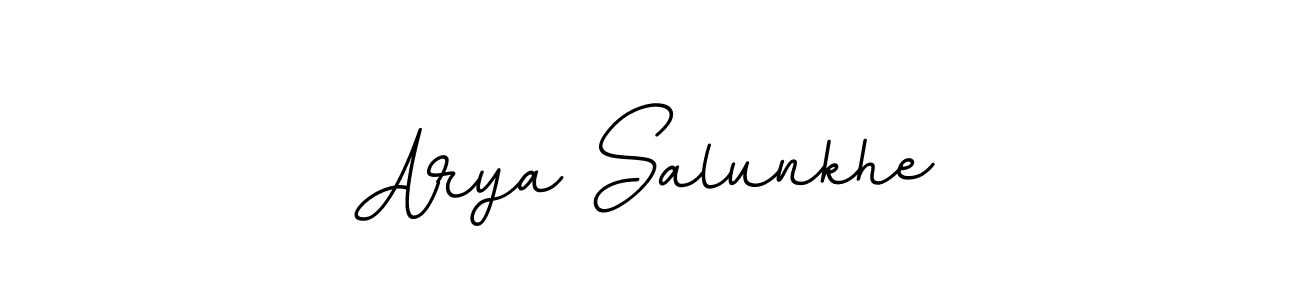 Use a signature maker to create a handwritten signature online. With this signature software, you can design (BallpointsItalic-DORy9) your own signature for name Arya Salunkhe. Arya Salunkhe signature style 11 images and pictures png