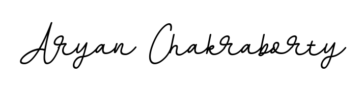 Discover how Aryan Chakraborty looks in an executive cursive font (BallpointsItalic-DORy9). Perfect for legal documents, invoices, and certificates. Aryan Chakraborty signature style 11 images and pictures png