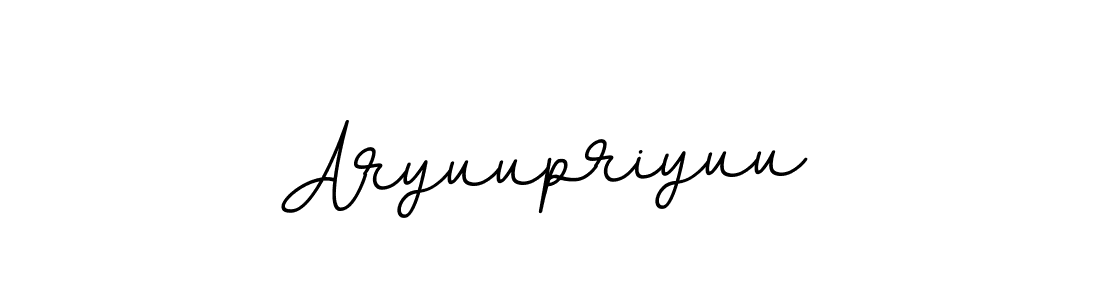 Design your own signature with our free online signature maker. With this signature software, you can create a handwritten (BallpointsItalic-DORy9) signature for name Aryuupriyuu. Aryuupriyuu signature style 11 images and pictures png