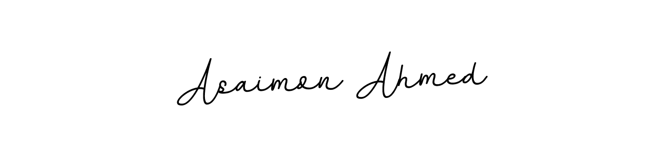 Design your own signature with our free online signature maker. With this signature software, you can create a handwritten (BallpointsItalic-DORy9) signature for name Asaimon Ahmed. Asaimon Ahmed signature style 11 images and pictures png