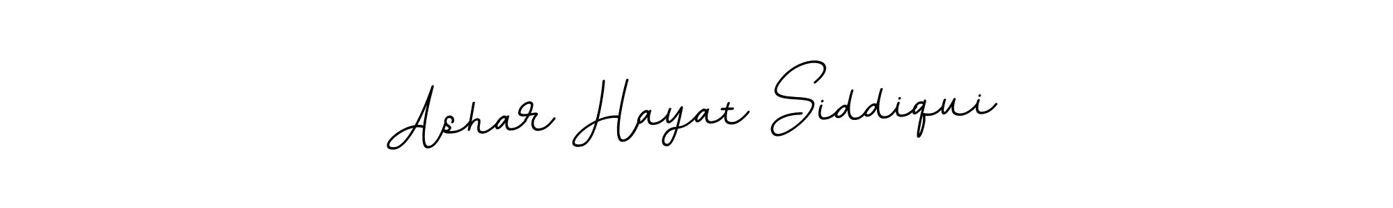 It looks lik you need a new signature style for name Ashar Hayat Siddiqui. Design unique handwritten (BallpointsItalic-DORy9) signature with our free signature maker in just a few clicks. Ashar Hayat Siddiqui signature style 11 images and pictures png