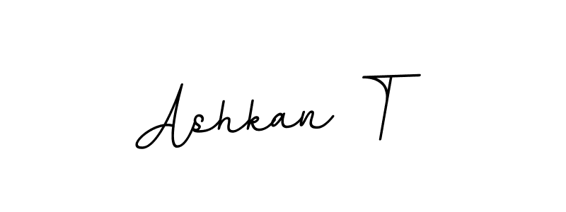 The best way (BallpointsItalic-DORy9) to make a short signature is to pick only two or three words in your name. The name Ashkan T include a total of six letters. For converting this name. Ashkan T signature style 11 images and pictures png