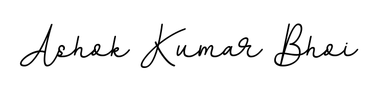 Master the art of signing with Ashok Kumar Bhoi written in fluent BallpointsItalic-DORy9 script. A great template to practice and refine your handwriting. Ashok Kumar Bhoi signature style 11 images and pictures png