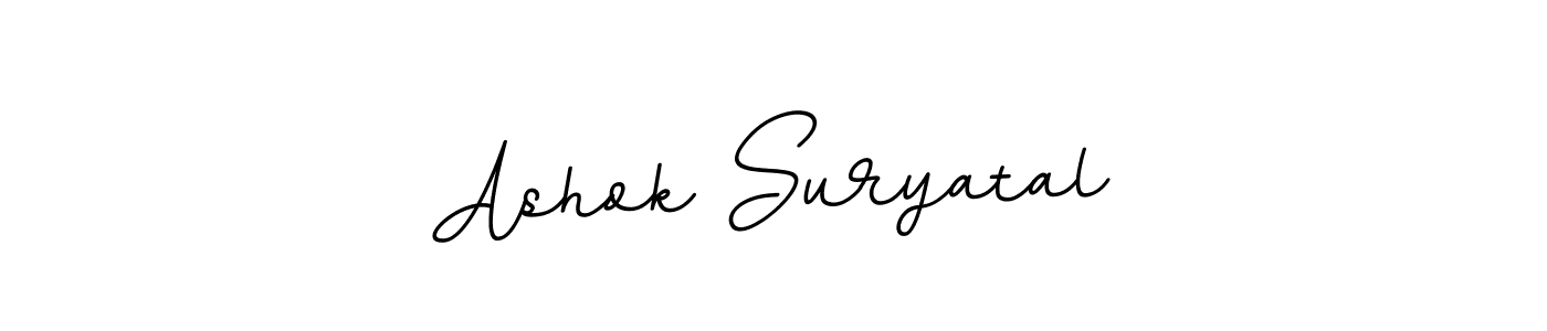 The best way (BallpointsItalic-DORy9) to make a short signature is to pick only two or three words in your name. The name Ashok Suryatal include a total of six letters. For converting this name. Ashok Suryatal signature style 11 images and pictures png
