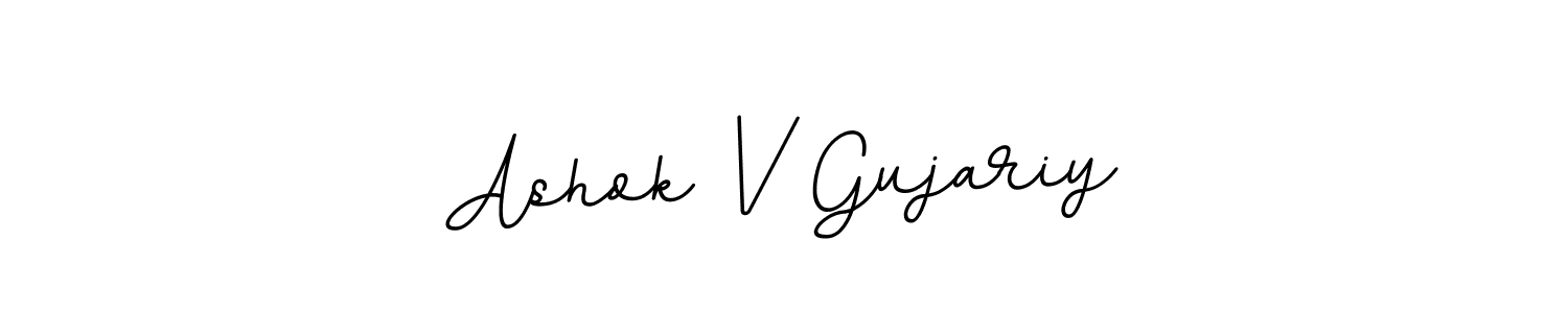 Make a beautiful signature design for name Ashok V Gujariy. With this signature (BallpointsItalic-DORy9) style, you can create a handwritten signature for free. Ashok V Gujariy signature style 11 images and pictures png
