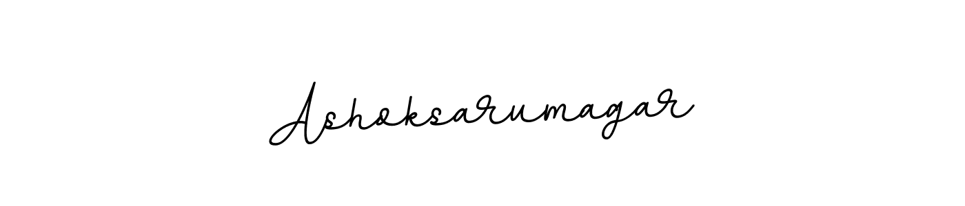 How to make Ashoksarumagar name signature. Use BallpointsItalic-DORy9 style for creating short signs online. This is the latest handwritten sign. Ashoksarumagar signature style 11 images and pictures png