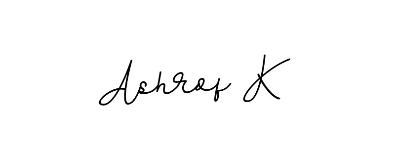 Create a beautiful signature design for name Ashrof K. With this signature (BallpointsItalic-DORy9) fonts, you can make a handwritten signature for free. Ashrof K signature style 11 images and pictures png