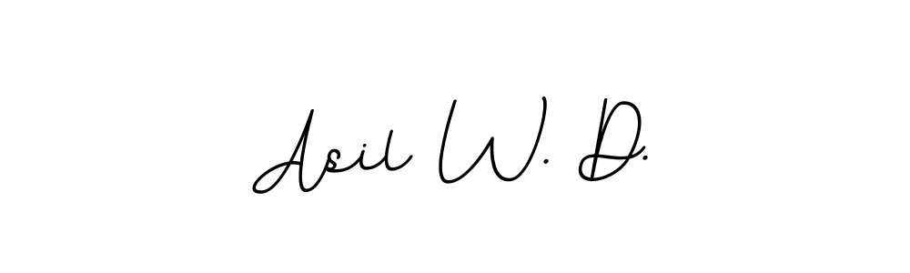 Design your own signature with our free online signature maker. With this signature software, you can create a handwritten (BallpointsItalic-DORy9) signature for name Asil W. D.. Asil W. D. signature style 11 images and pictures png