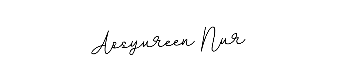 Create a beautiful signature design for name Assyureen Nur. With this signature (BallpointsItalic-DORy9) fonts, you can make a handwritten signature for free. Assyureen Nur signature style 11 images and pictures png