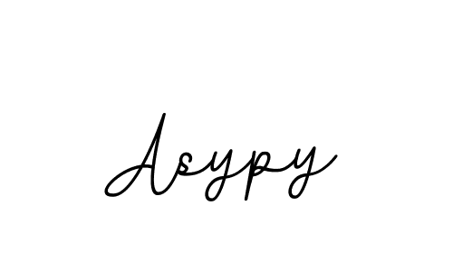 Design your own signature with our free online signature maker. With this signature software, you can create a handwritten (BallpointsItalic-DORy9) signature for name Asypy. Asypy signature style 11 images and pictures png