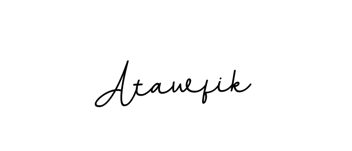 How to make Atawfik name signature. Use BallpointsItalic-DORy9 style for creating short signs online. This is the latest handwritten sign. Atawfik signature style 11 images and pictures png