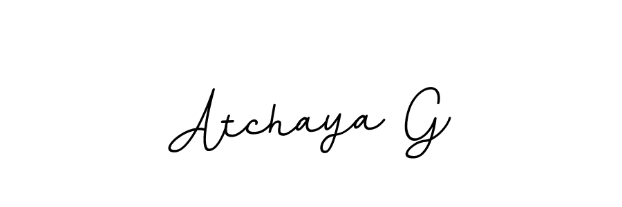 It looks lik you need a new signature style for name Atchaya G. Design unique handwritten (BallpointsItalic-DORy9) signature with our free signature maker in just a few clicks. Atchaya G signature style 11 images and pictures png