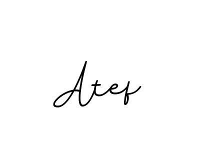 Design your own signature with our free online signature maker. With this signature software, you can create a handwritten (BallpointsItalic-DORy9) signature for name Atef. Atef signature style 11 images and pictures png