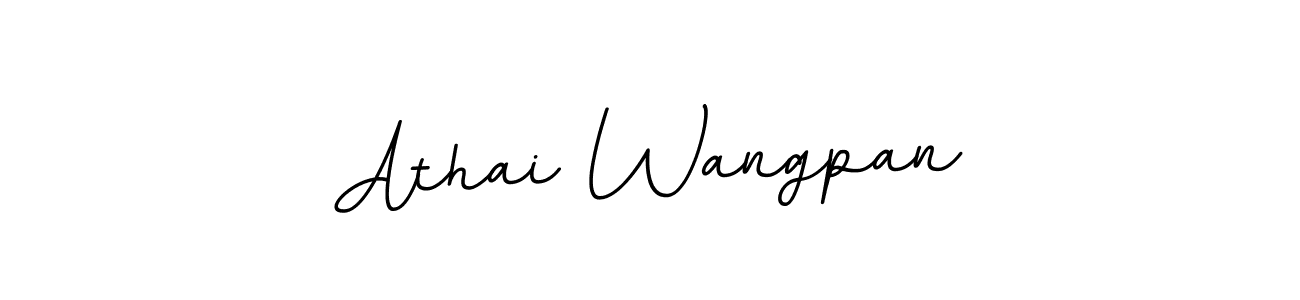 You should practise on your own different ways (BallpointsItalic-DORy9) to write your name (Athai Wangpan) in signature. don't let someone else do it for you. Athai Wangpan signature style 11 images and pictures png