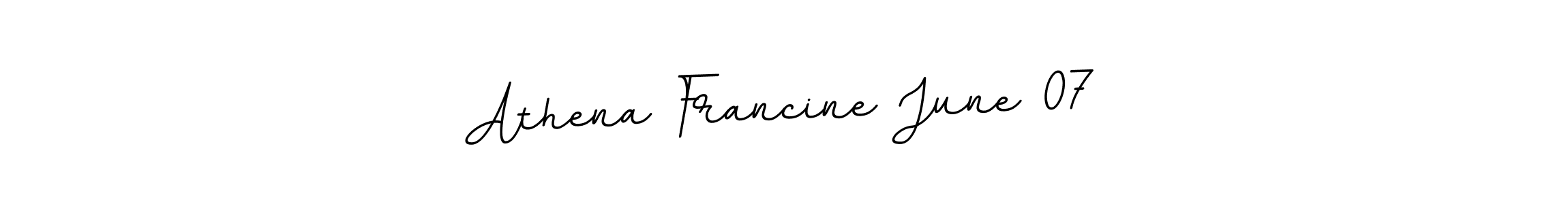 How to make Athena Francine June 07 name signature. Use BallpointsItalic-DORy9 style for creating short signs online. This is the latest handwritten sign. Athena Francine June 07 signature style 11 images and pictures png