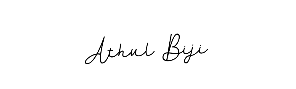 Athul Biji stylish signature style. Best Handwritten Sign (BallpointsItalic-DORy9) for my name. Handwritten Signature Collection Ideas for my name Athul Biji. Athul Biji signature style 11 images and pictures png