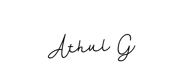 The best way (BallpointsItalic-DORy9) to make a short signature is to pick only two or three words in your name. The name Athul G include a total of six letters. For converting this name. Athul G signature style 11 images and pictures png