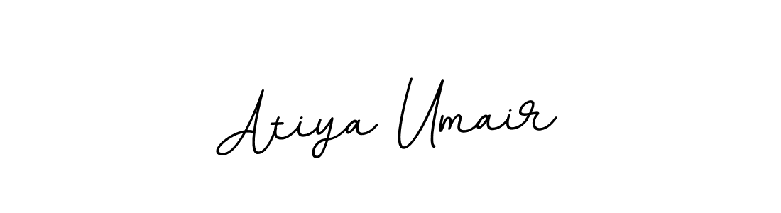 This is the best signature style for the Atiya Umair name. Also you like these signature font (BallpointsItalic-DORy9). Mix name signature. Atiya Umair signature style 11 images and pictures png