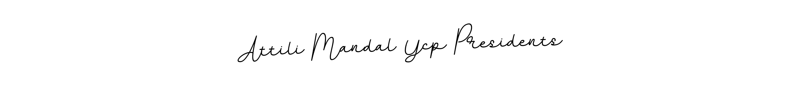 Make a beautiful signature design for name Attili Mandal Ycp Presidents. With this signature (BallpointsItalic-DORy9) style, you can create a handwritten signature for free. Attili Mandal Ycp Presidents signature style 11 images and pictures png
