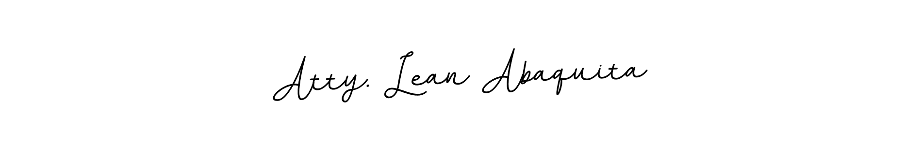 How to make Atty. Lean Abaquita name signature. Use BallpointsItalic-DORy9 style for creating short signs online. This is the latest handwritten sign. Atty. Lean Abaquita signature style 11 images and pictures png