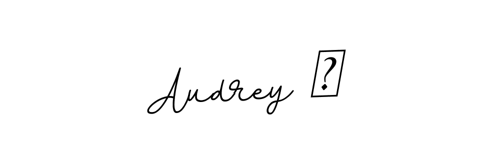 This is the best signature style for the Audrey ♡ name. Also you like these signature font (BallpointsItalic-DORy9). Mix name signature. Audrey ♡ signature style 11 images and pictures png