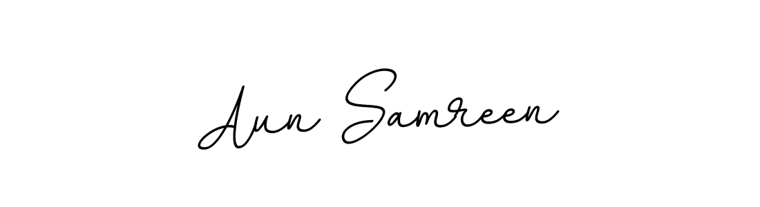 How to make Aun Samreen name signature. Use BallpointsItalic-DORy9 style for creating short signs online. This is the latest handwritten sign. Aun Samreen signature style 11 images and pictures png