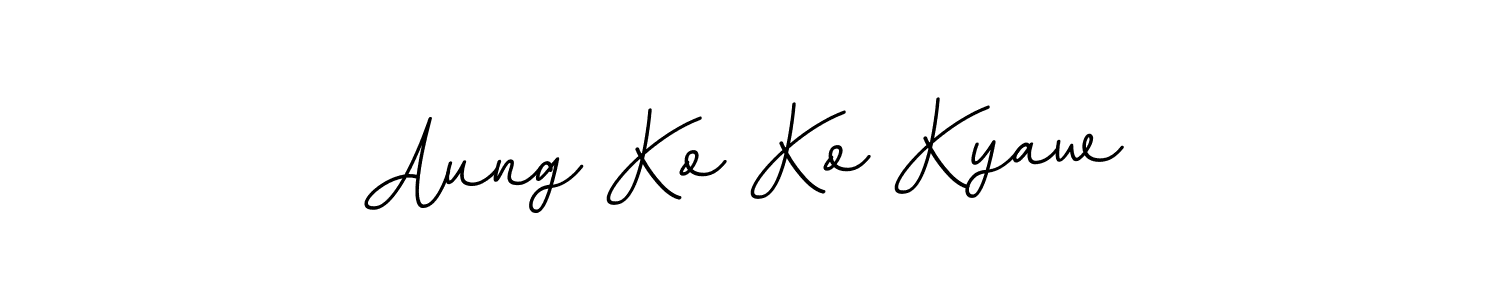 Design your own signature with our free online signature maker. With this signature software, you can create a handwritten (BallpointsItalic-DORy9) signature for name Aung Ko Ko Kyaw. Aung Ko Ko Kyaw signature style 11 images and pictures png