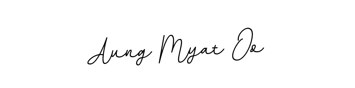 How to make Aung Myat Oo name signature. Use BallpointsItalic-DORy9 style for creating short signs online. This is the latest handwritten sign. Aung Myat Oo signature style 11 images and pictures png