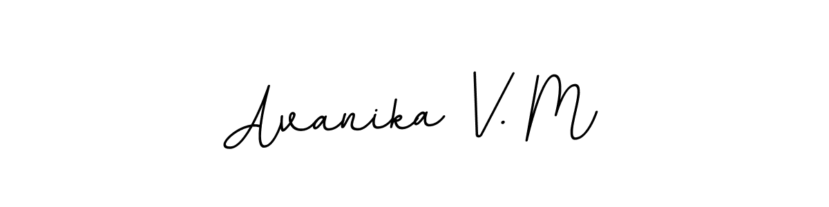 The best way (BallpointsItalic-DORy9) to make a short signature is to pick only two or three words in your name. The name Avanika V. M include a total of six letters. For converting this name. Avanika V. M signature style 11 images and pictures png