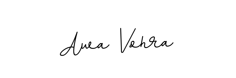 How to make Awa Vohra name signature. Use BallpointsItalic-DORy9 style for creating short signs online. This is the latest handwritten sign. Awa Vohra signature style 11 images and pictures png