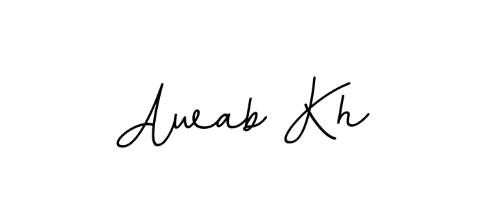 This is the best signature style for the Awab Kh name. Also you like these signature font (BallpointsItalic-DORy9). Mix name signature. Awab Kh signature style 11 images and pictures png