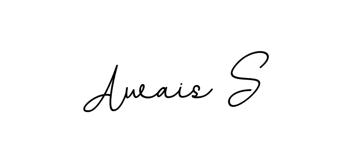 Design your own signature with our free online signature maker. With this signature software, you can create a handwritten (BallpointsItalic-DORy9) signature for name Awais S. Awais S signature style 11 images and pictures png