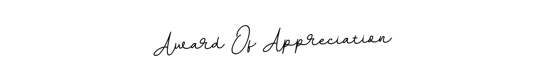 Design your own signature with our free online signature maker. With this signature software, you can create a handwritten (BallpointsItalic-DORy9) signature for name Award Of Appreciation. Award Of Appreciation signature style 11 images and pictures png