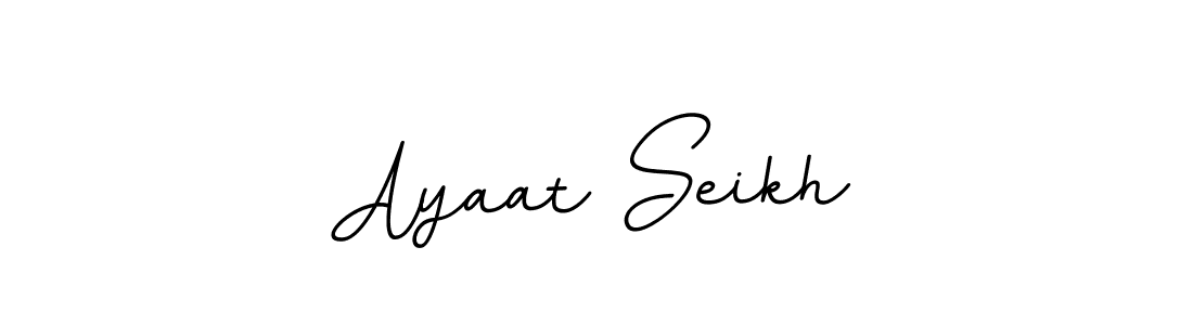 How to make Ayaat Seikh name signature. Use BallpointsItalic-DORy9 style for creating short signs online. This is the latest handwritten sign. Ayaat Seikh signature style 11 images and pictures png