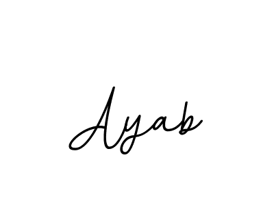You should practise on your own different ways (BallpointsItalic-DORy9) to write your name (Ayab) in signature. don't let someone else do it for you. Ayab signature style 11 images and pictures png